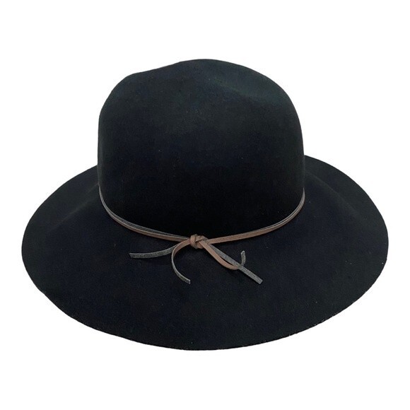 Aritzia Talula Baylis 100% Wool‎ Floppy Black Hat Size M/L - Picture 2 of 6